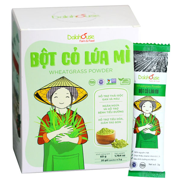 Bột Cỏ Lúa Mì Hữu Cơ Sấy Lạnh Nguyên Chất Dalahouse