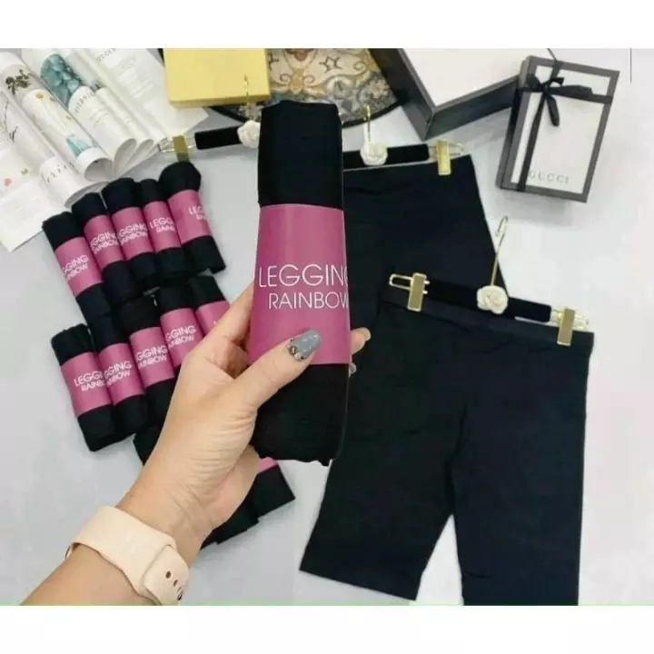 Quần legging nữ dáng đùi chất thun dẻo cotton co giãn