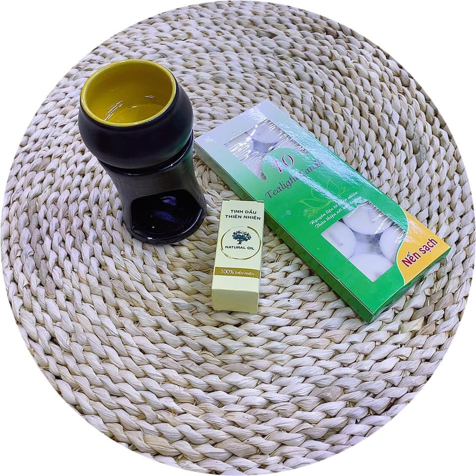 (Hot) Combo bếp đốt bát tràng+Nến+Tinh dầu