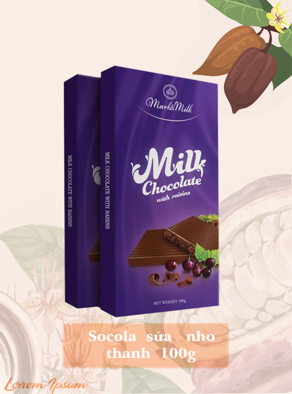[HCM]Socola sữa nho thanh 100g