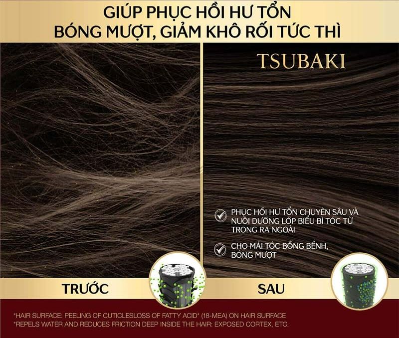 Dầu gội Dưỡng tóc bóng mượt Premium Moist Tsubaki (490ml/chai)