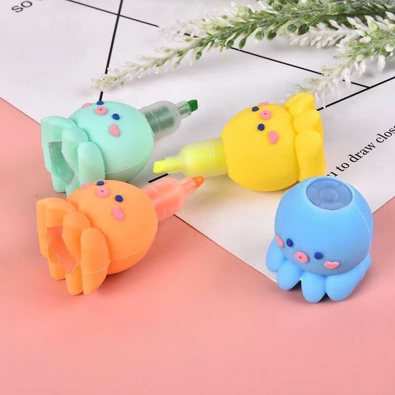Bút Dạ Quang 6 Màu Bạch Tuộc Dễ Thương 😘