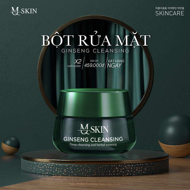 [MQSKIN ] BỘT SỮA RỬA MẶT NHÂN SÂM MQ SKIN 100GR