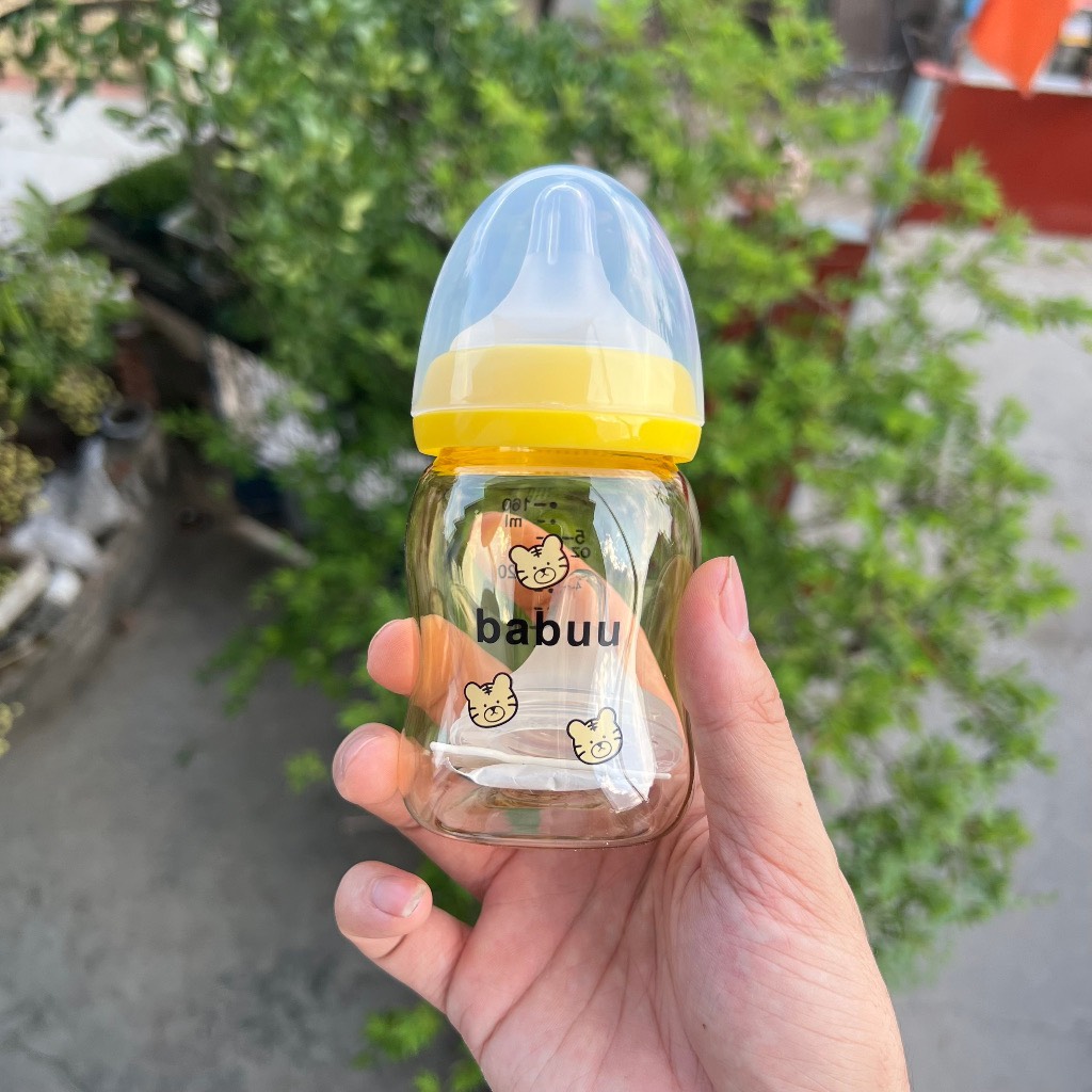 (Tặng núm) Bình sữa cổ rộng PPSU Babuu Hổ vàng 160ml-240ml