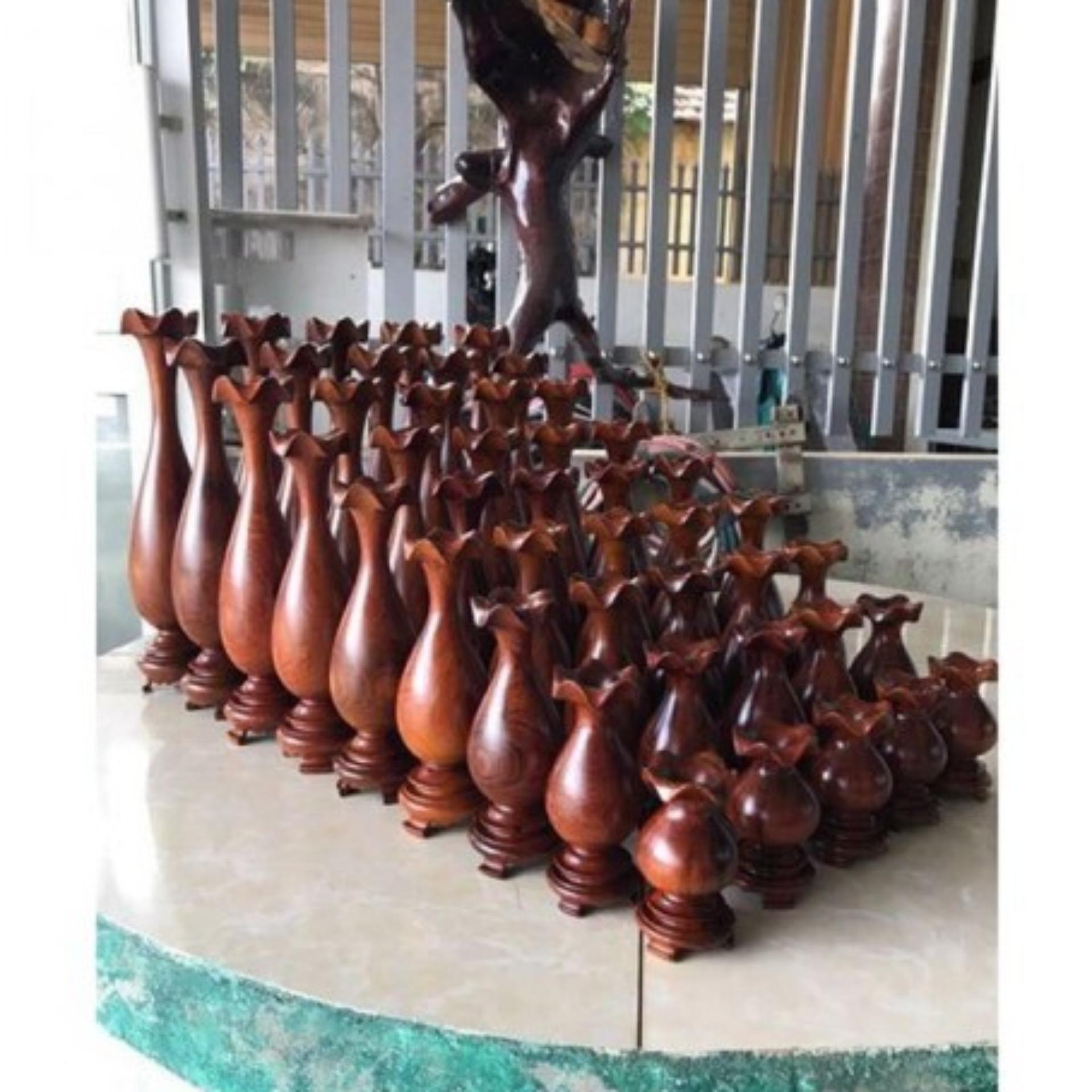 Bộ lục bình mini 9 món gỗ Hương lâu năm