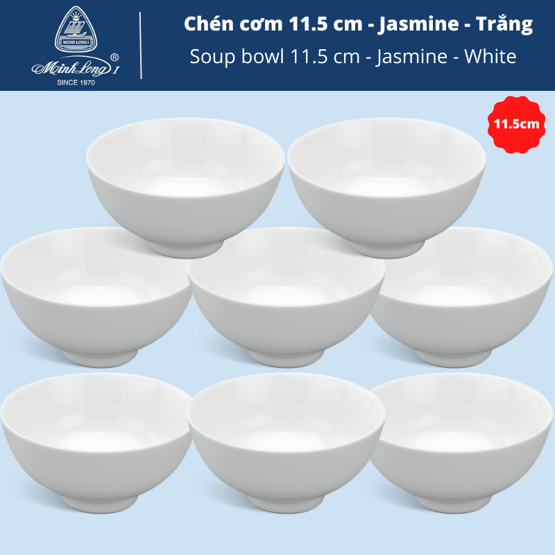 [HCM]Chén cơm 11.5 cm - Jasmine - Trắng