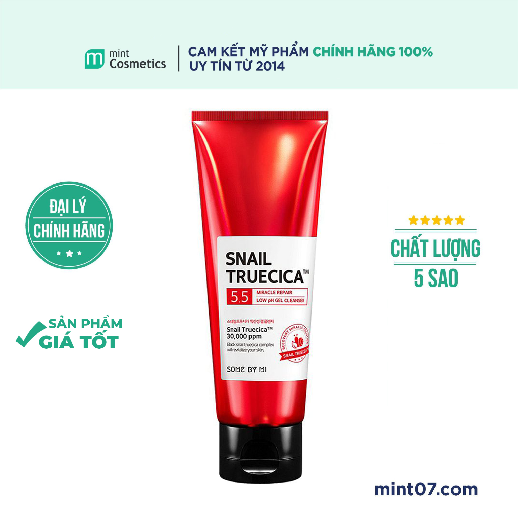 Sữa Rửa Mặt Some By Mi Snail Truecica 5.5 Low pH 100ml