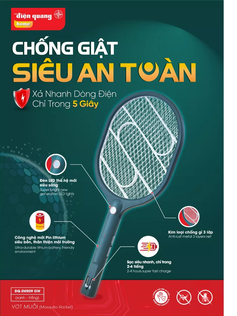 Vợt muỗi Điện Quang 09