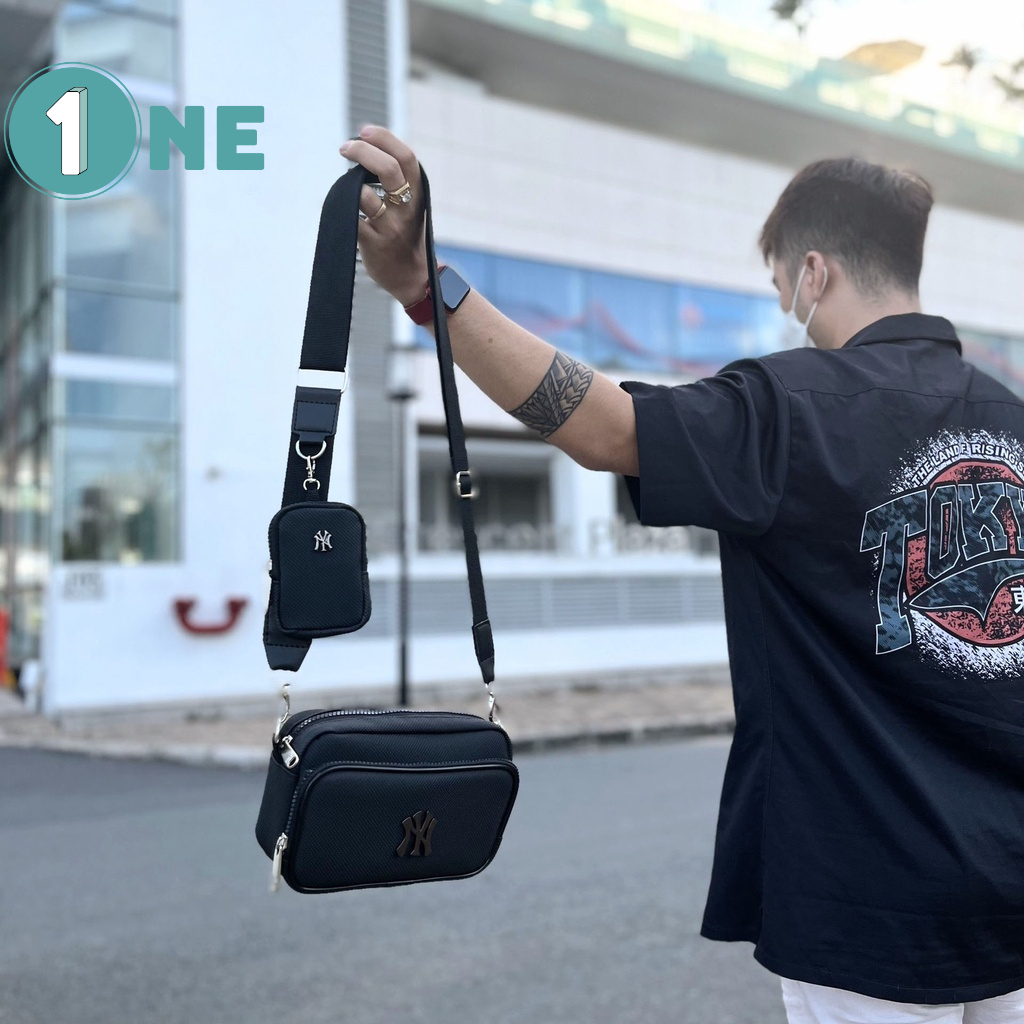 Túi Đeo Chéo Nam MLB NY 1 Bag Black Full Tag Mac