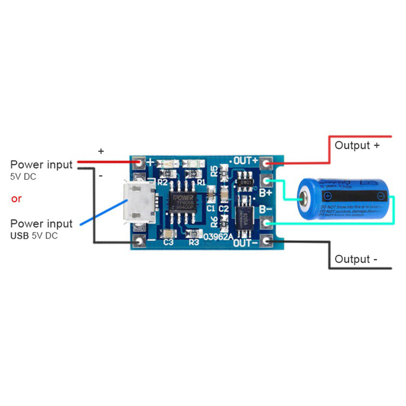 Combo 5 Mạch Sạc Pin Lithium - Li-ion - 18650 TP4056