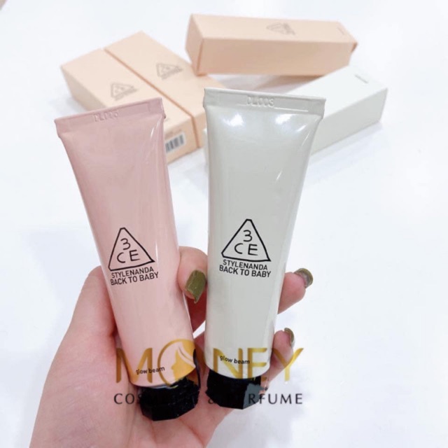 Kem Lót 3CE Back To Baby Glow Beam 30ml