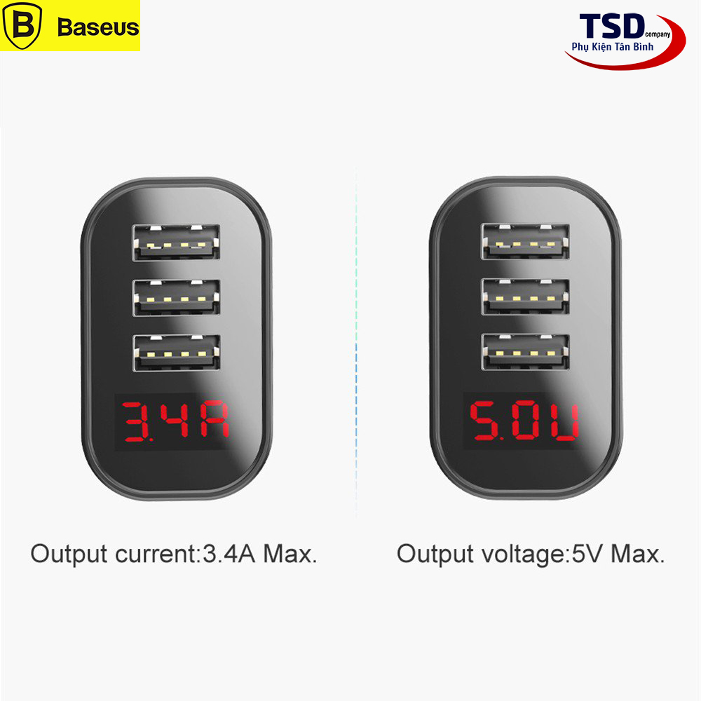 [HCM]Củ Sạc Đa Năng Baseus DY033C 3 Cổng Chính Hãng