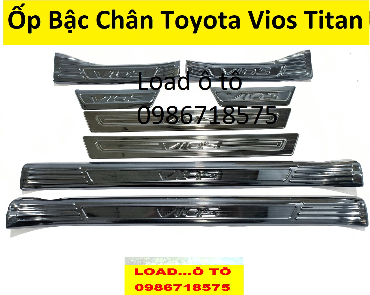 Ốp bậc cửa, nẹp bước chân xe toyota vios 2023-2019 mẫu titan cao cấp