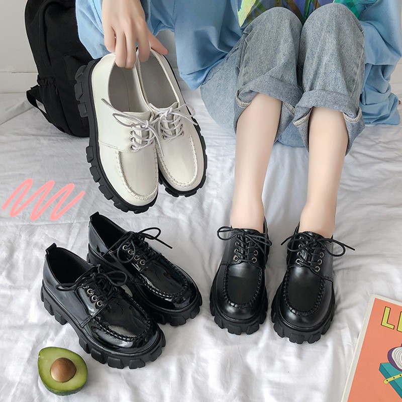 GIÀY BỐT  ĐẾ ĐINH MŨI VIỀN NỮ CỔ THẤP VIỀN SIÊU KOOL (DA BÓNG, DA MỊN) (ảnh thật)