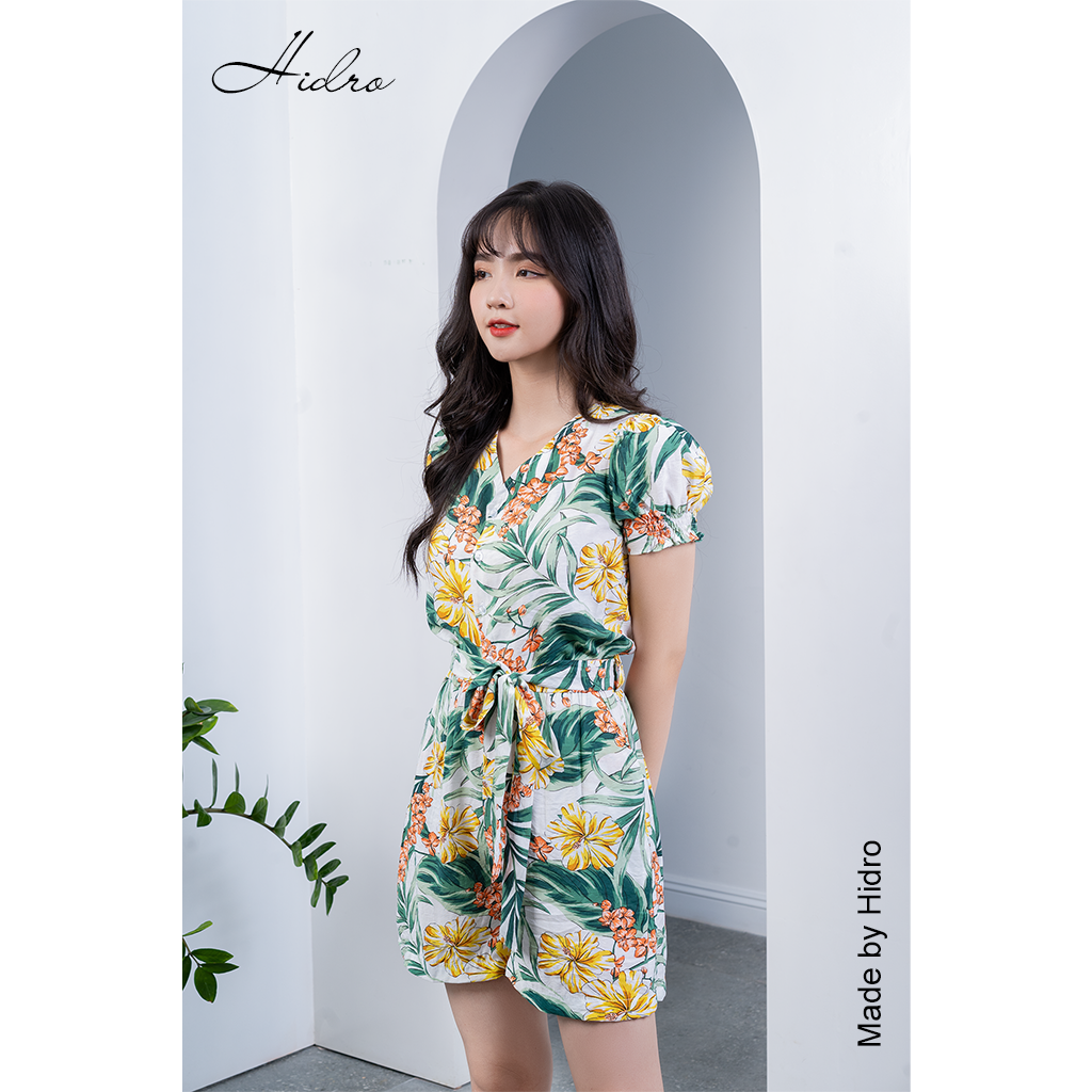 HIDRO Bộ Jumpsuit họa tiết nhiệt đới