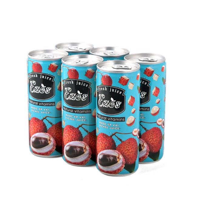 Nước ép vải Ezos lốc 6 lon x 240ml