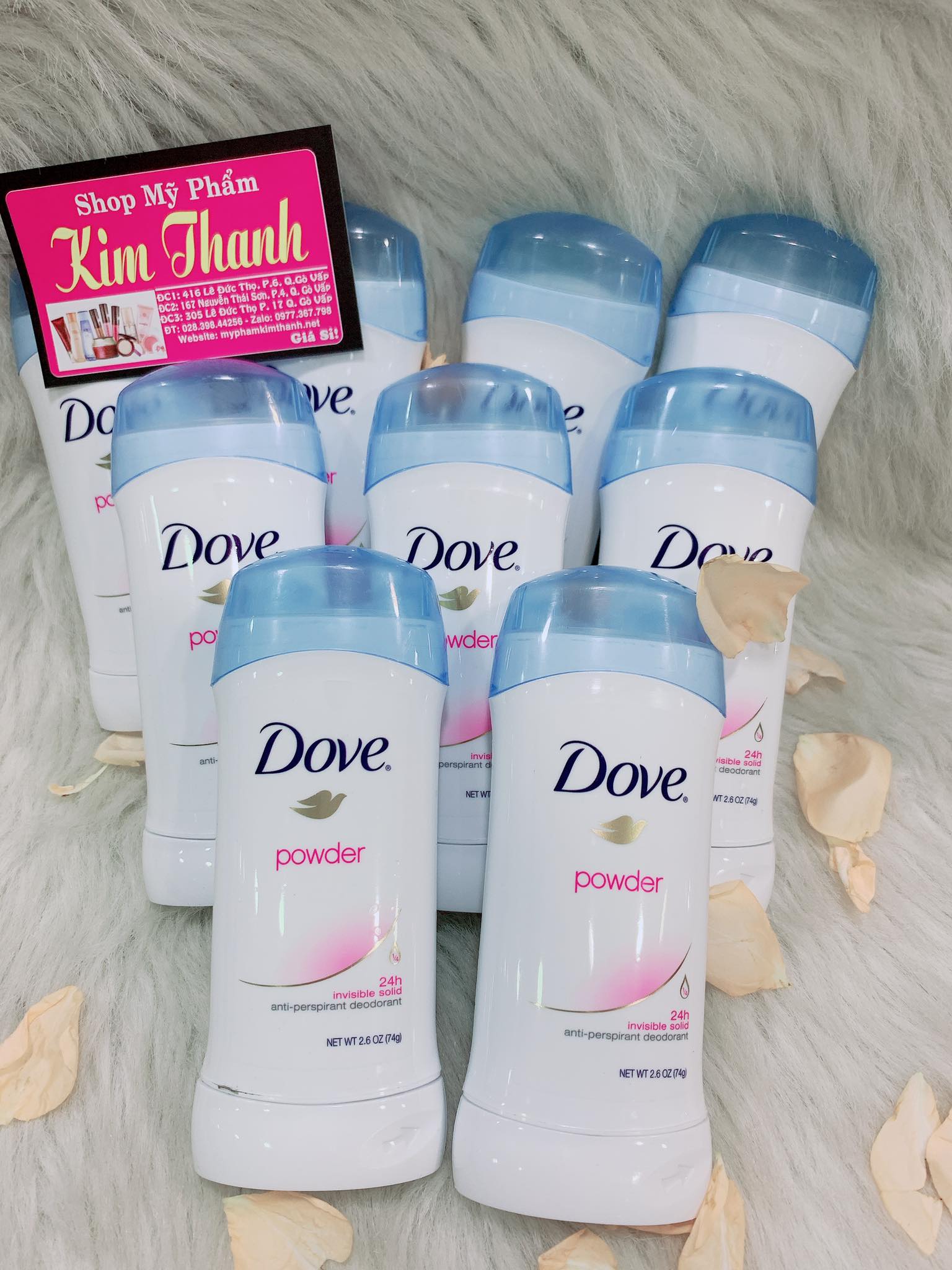 Lăn sáp khử mùi nữ Dove Powder 74g
