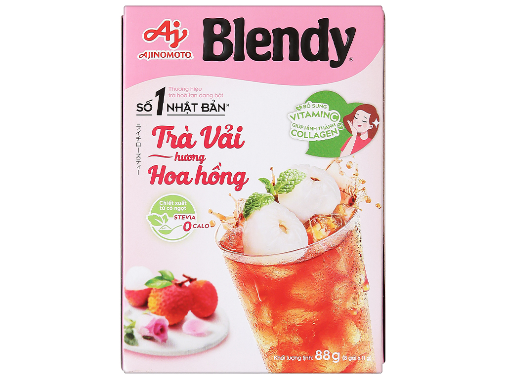 TRÀ VẢI HƯƠNG HOA HỒNG BLENDY HỘP 8 GÓI x 11 GR- 70779
