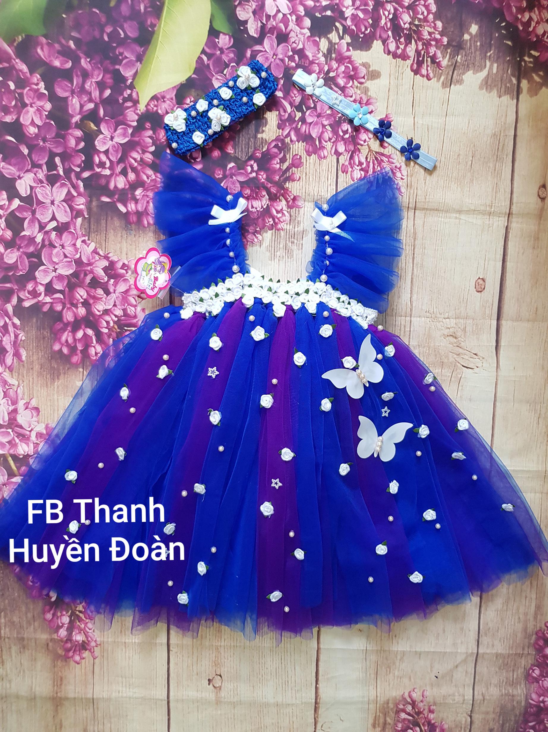 Váy tutu xanh bích tay cánh tiên