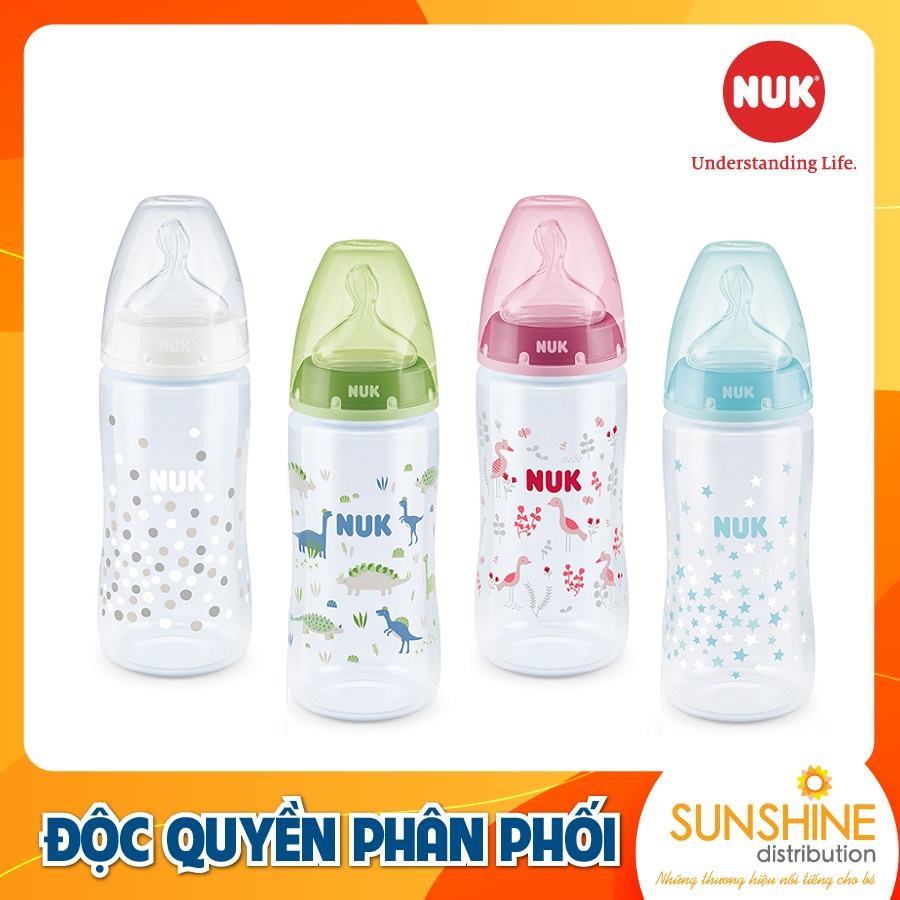 BÌNH SỮA NUK PREMIUM CHOICE+ NHỰA PP 300ML NÚM TI S1 - M NU66133