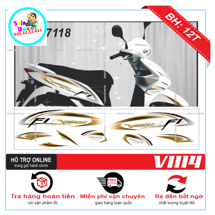 TEM XE VISION 2012 (TEM RỜI VISION) 17118 DÁN XE TRẮNG