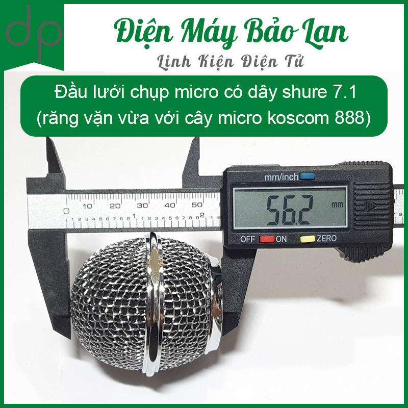 Đầu lưới chụp micro có dây shure 7.1 (răng vặn vừa với cây micro koscom 888)