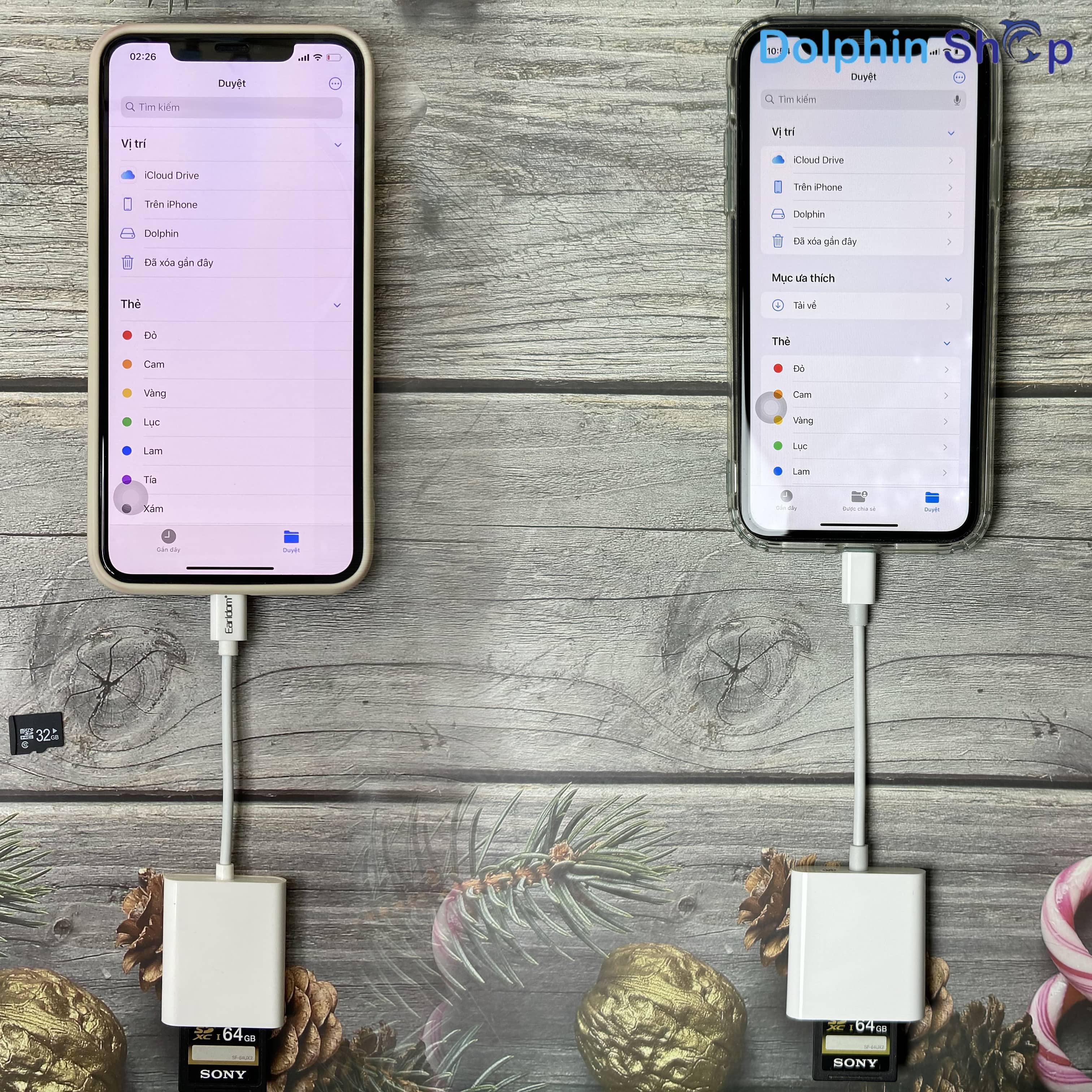 Cổng OTG iPhone, iPad Từ Lightning Sang Đầu Đọc Thẻ Nhớ SD, Micro SD Earldom OT47 / Mobile Sync 3.0