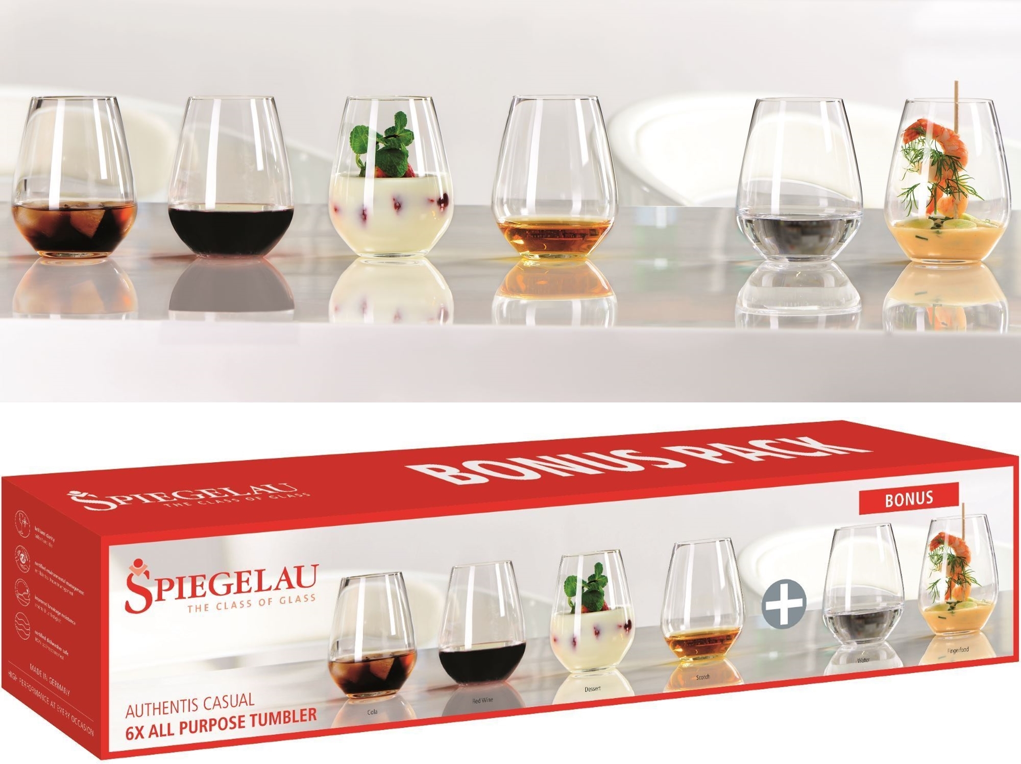 BỘ CỐC THỦY TINH PHA LÊ SPIEGELAU 6 CHIẾC - 460ML - HÀNG NHẬP ĐỨC
