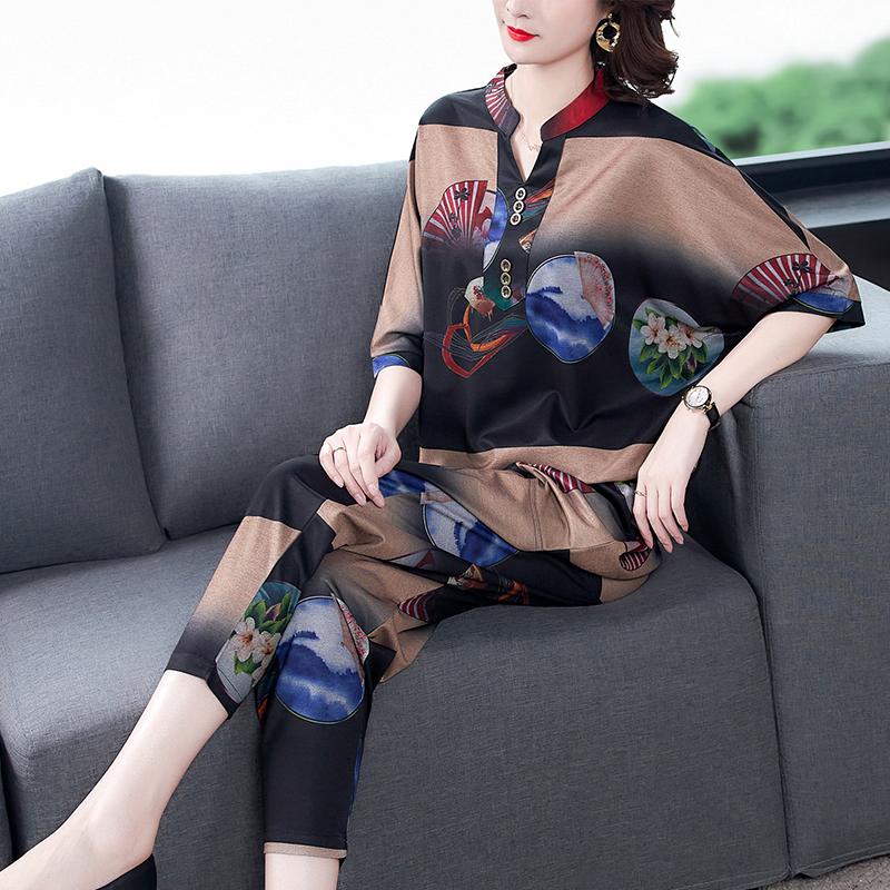 Set bộ lụa hàn thời trang, bộ đồ mặc nhà cao cấp
