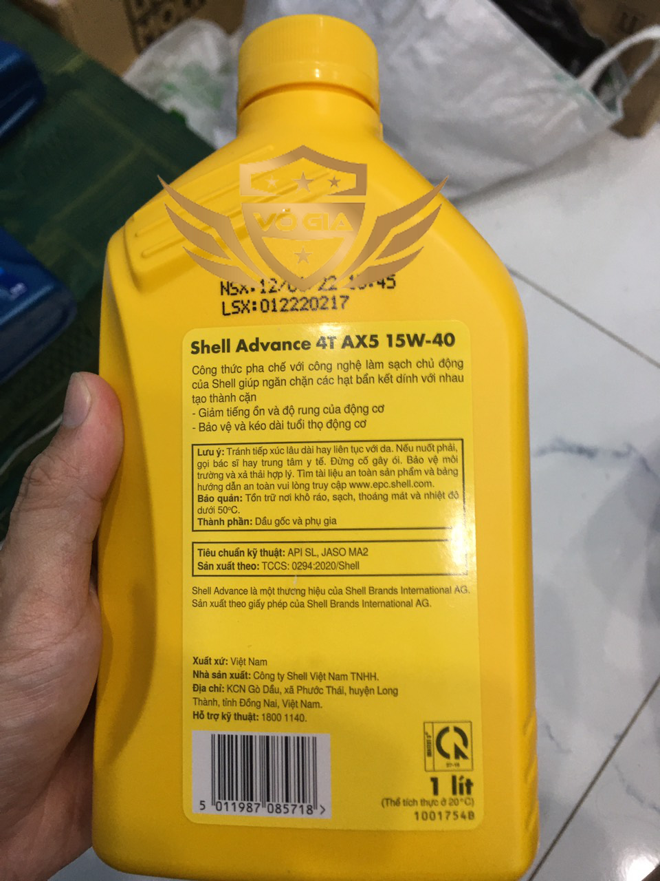 Nhớt Shell Ax5 15w40 vàng 800ml dùng cho xe số