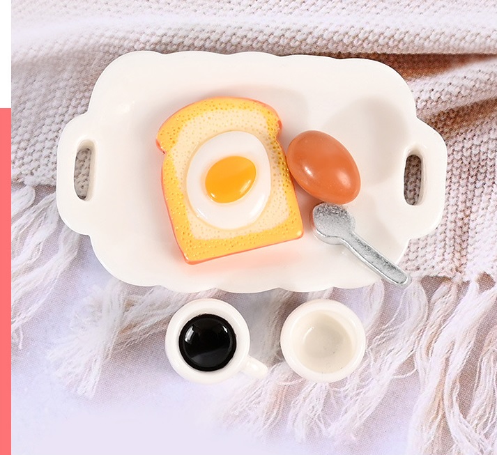 Mô hình Set đồ ăn bữa sáng trang trí nhà búp bê