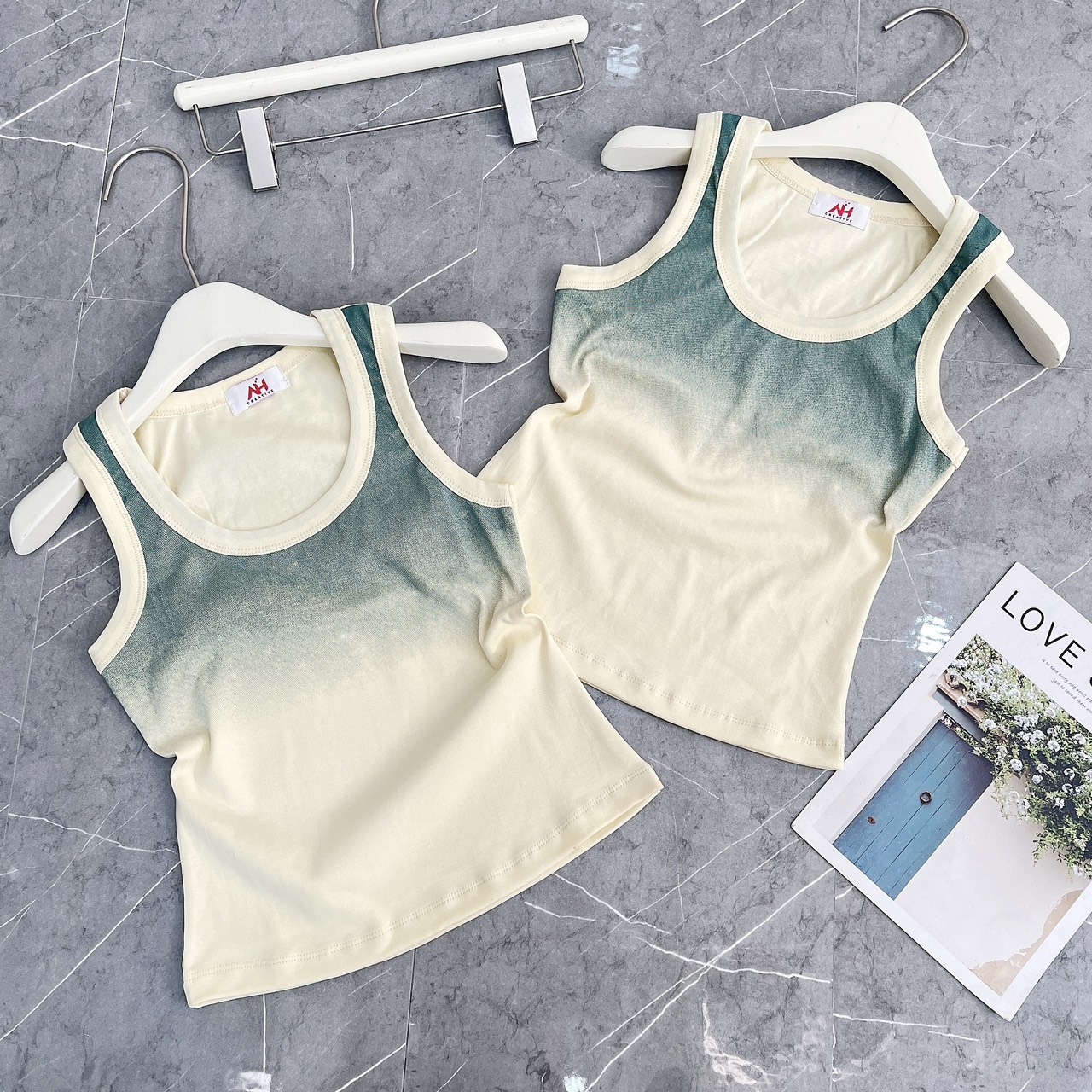 Áo thun nữ ba lỗ ôm body phối loang (A.H)