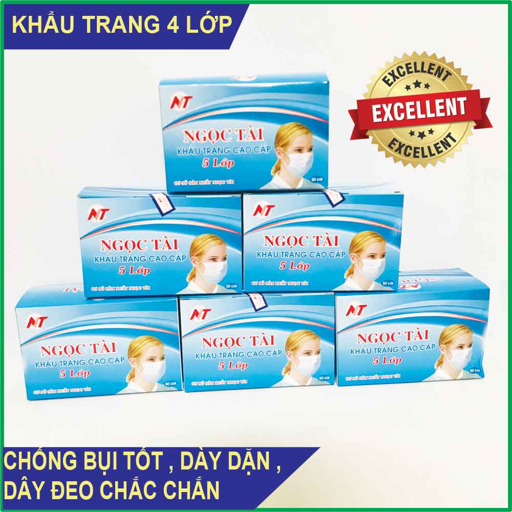 Hộp 50 Cái Khẩu Trang Y Tế 4 Lớp Ngọc Tài