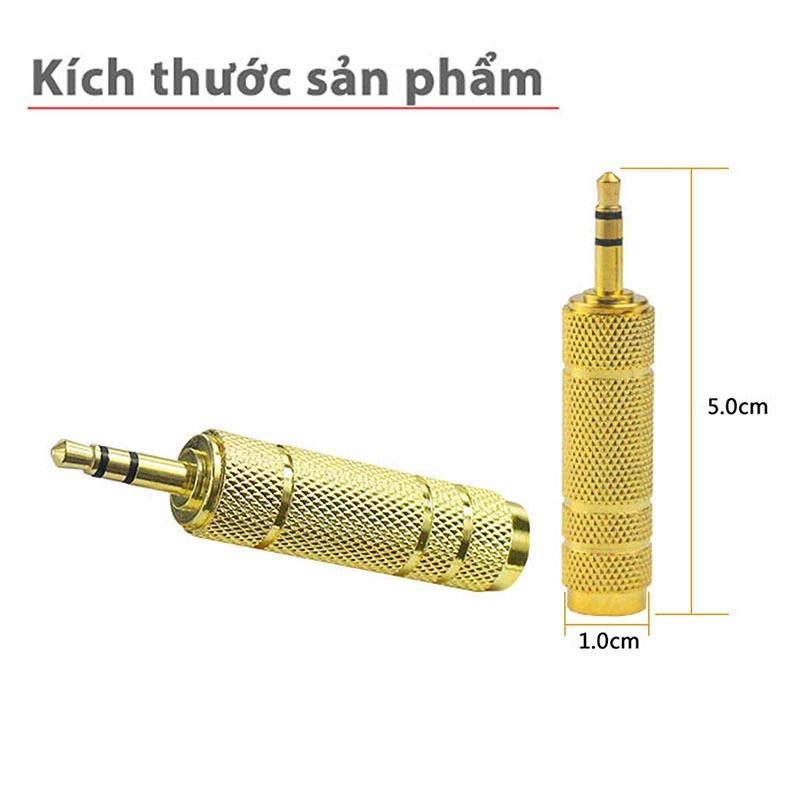 Jack (Đầu chuyển đổi) 6.5mm sang 3.5mm cao cấp, (Vàng) jack dày, đẹp.