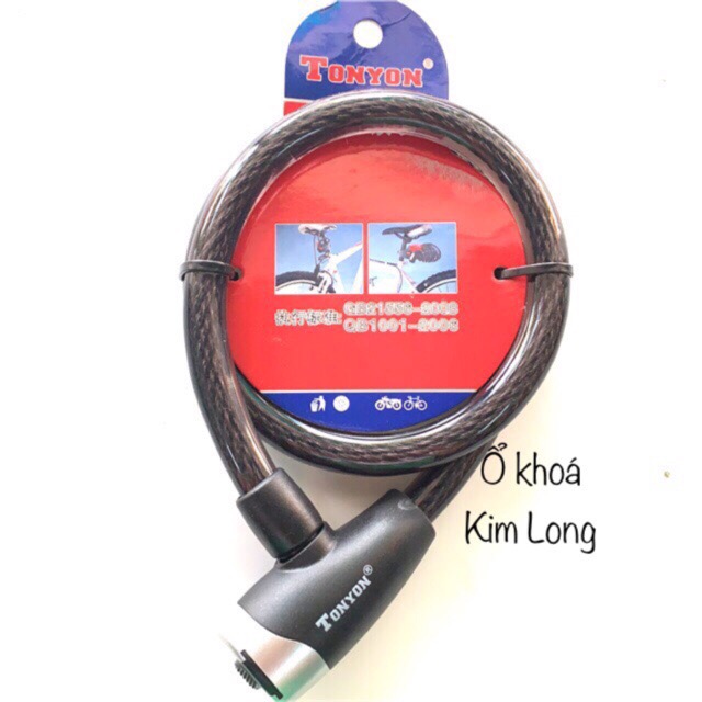 [HCM]Khoá dây cáp Tonyon chính hãng dày 15mm dài 08m 2 chìa khoá