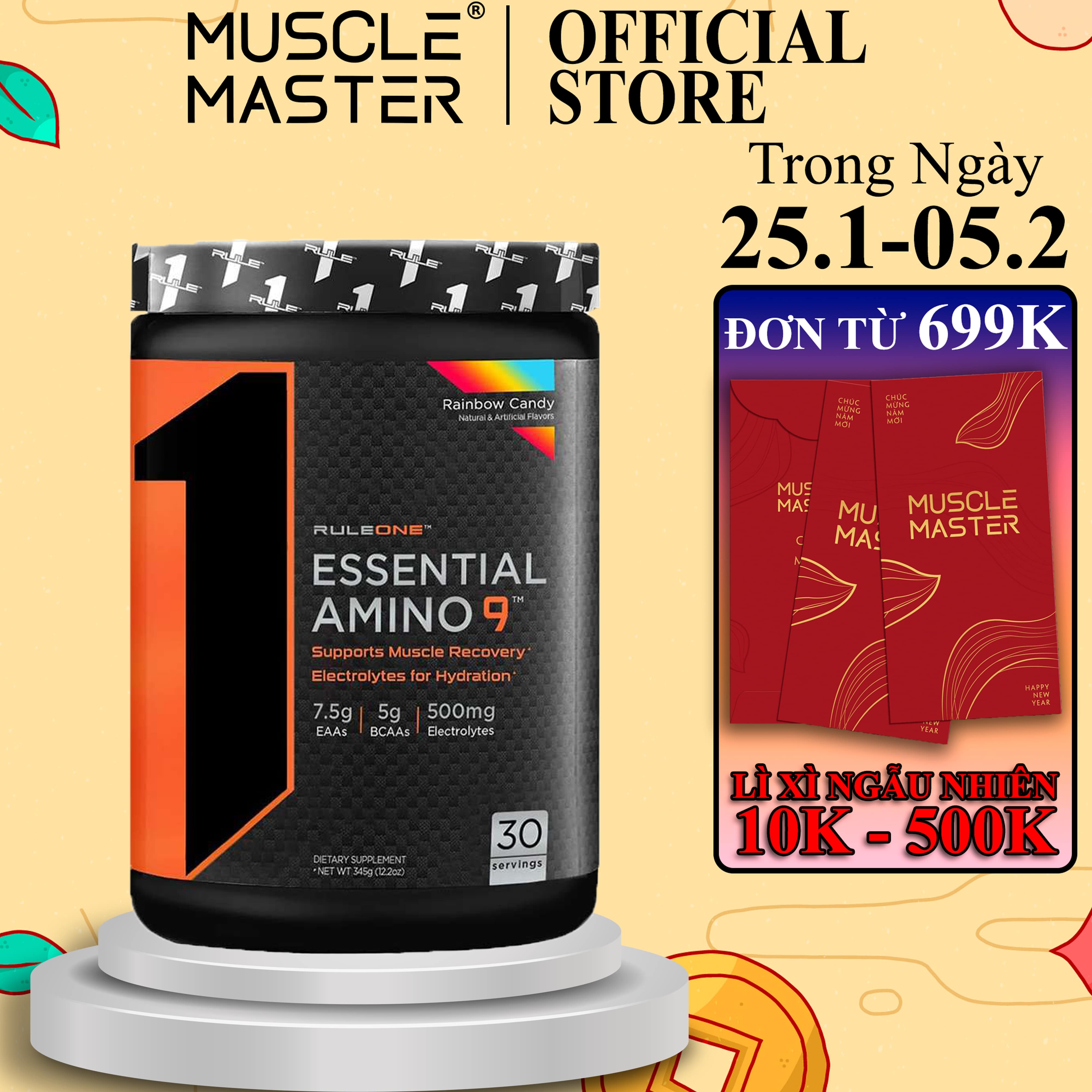 [HCM]Thực Phẩm Bổ Sung Rule 1 Essential Amino 9 EAA 30 Lần Dùng