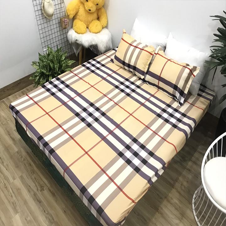 Trọn bộ chăn phao ga gối combo 5 món - kẻ ô vuông mã phao 22
