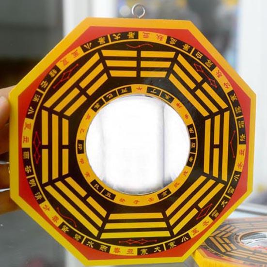 Gương Bát Quái lồi Phong Thủy bằng gỗ-Nhiều cỡ