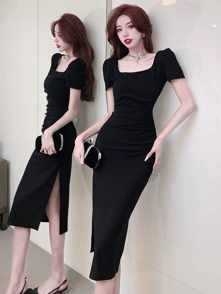 Đầm Ôm Dáng Dài Màu Đen 40-70 Kg