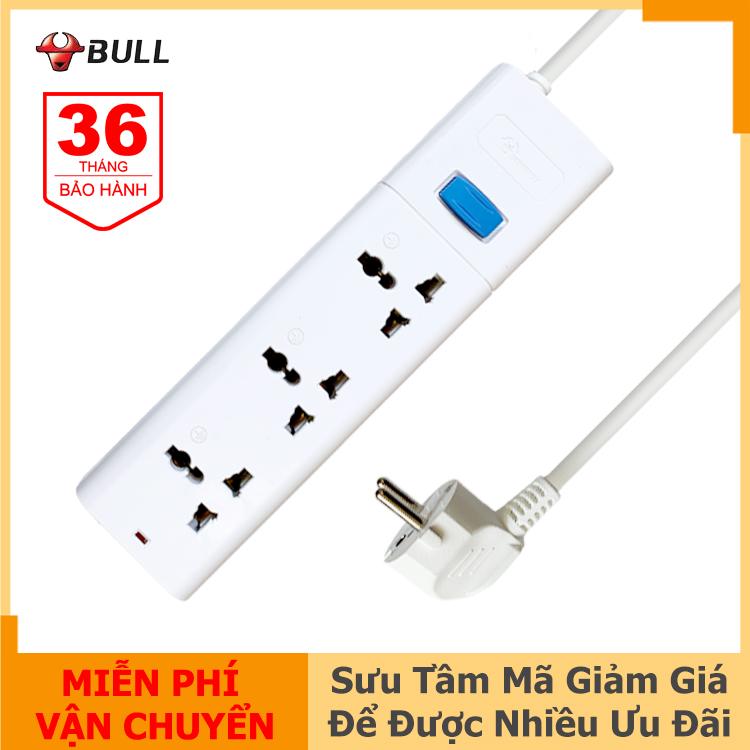 Ổ Cắm Điện Đa Năng Chống Sét Bull 3 Ổ Cắm - Dây Nối Dài 5m