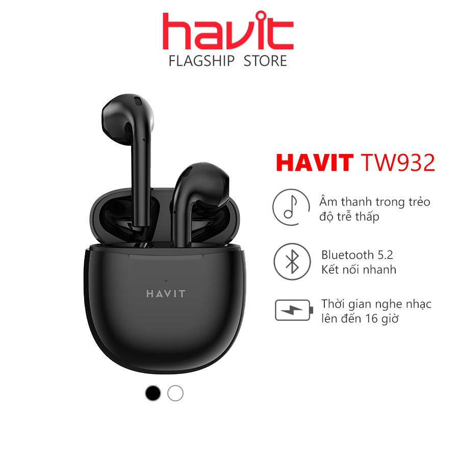 Bluetooth headset havit TW932 Bluetooth 5.2, playback time 3,5H
