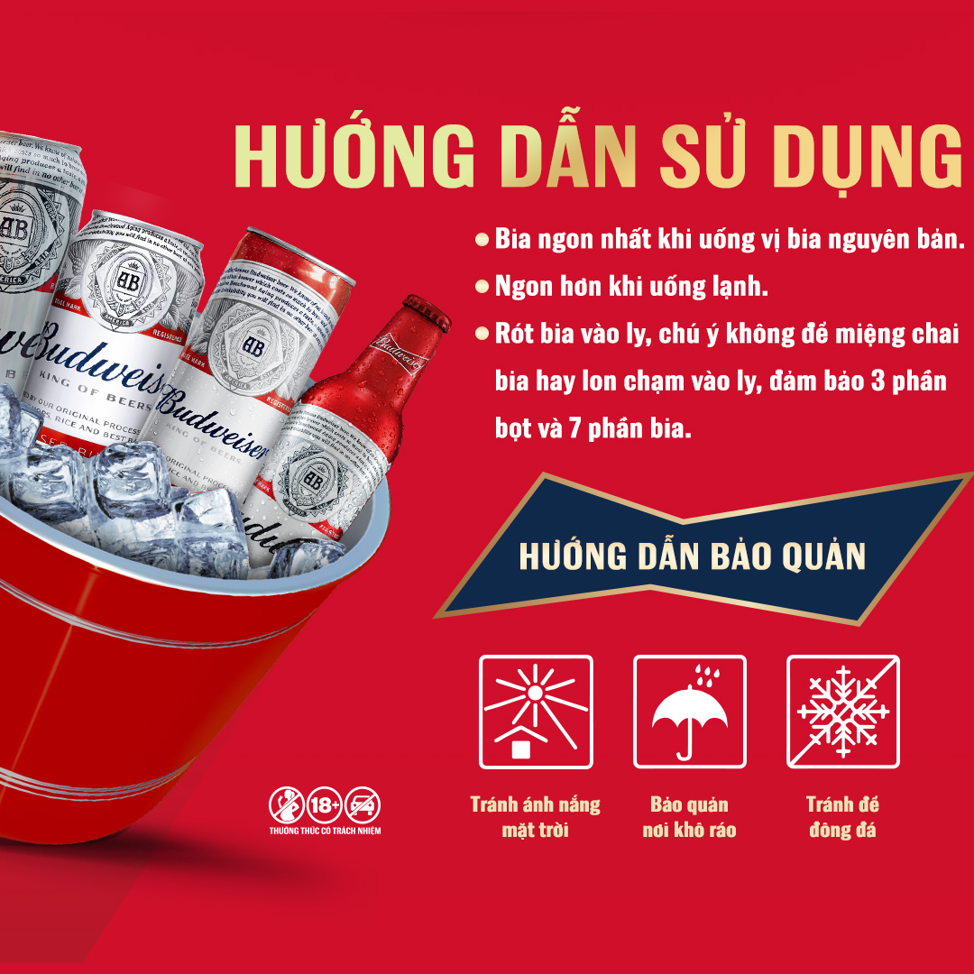 [25.11 - 29.11 VC ĐẾN 100K+FS] Combo 2 Thùng 24 Lon Bia Budweiser (330ml/lon) Date [03/2025]