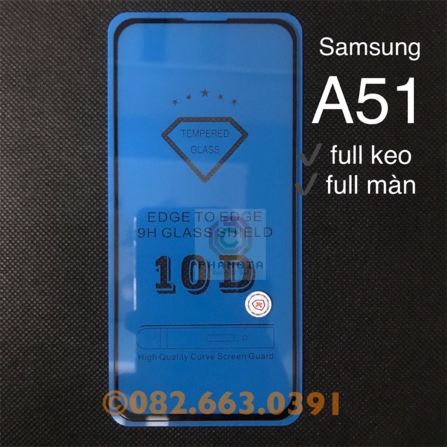 Kính cường lực Samsung galaxy a51 full màn, siêu đẹp