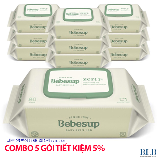 Combo 5 Pack wet paper towel Korean for newborn baby-Zero80