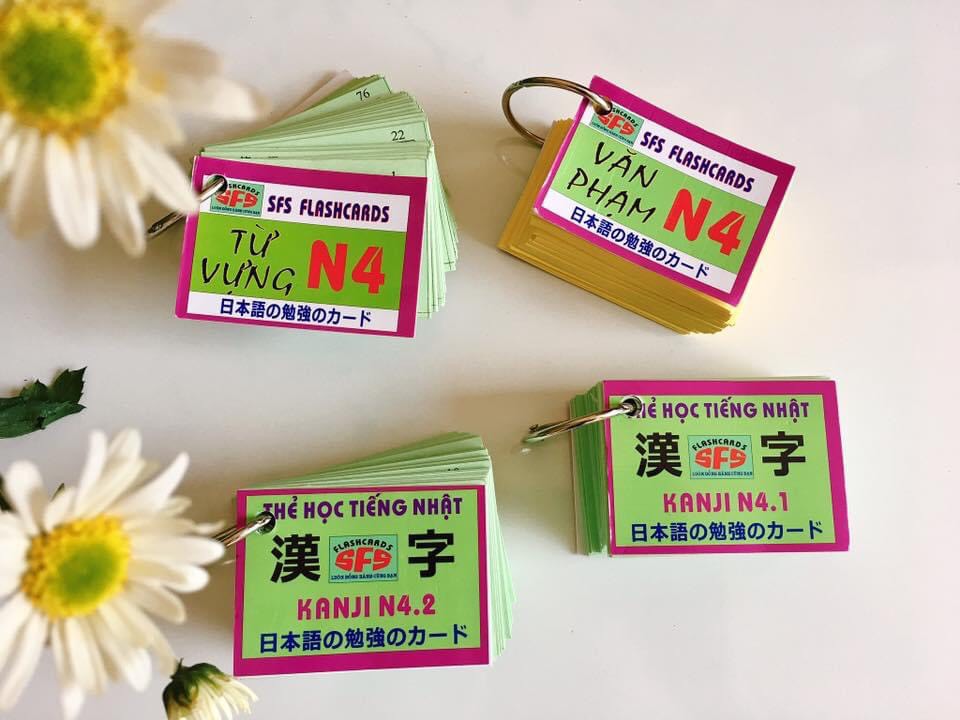 Combo thẻ tiếng nhật N4 - 4 xấp
