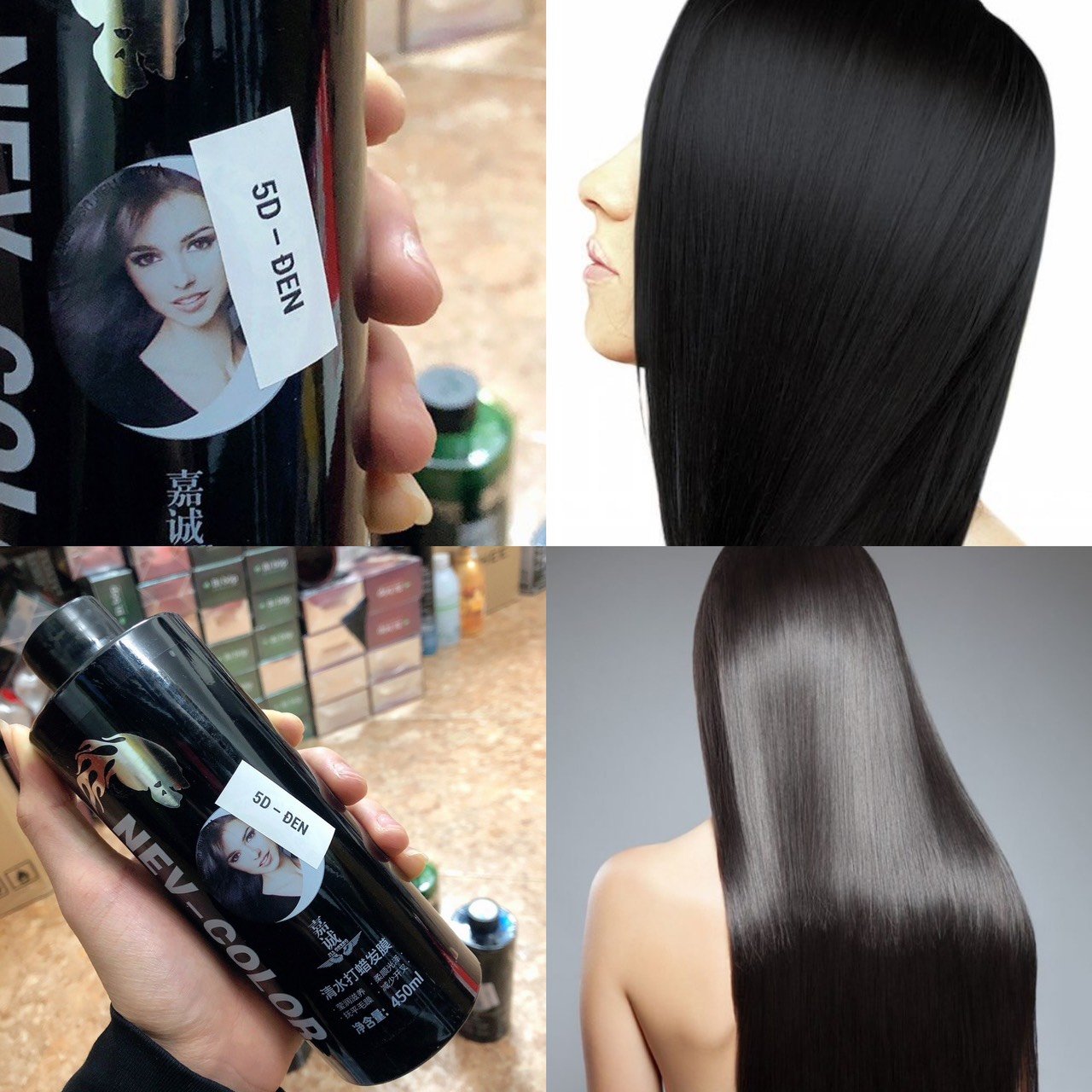 Nhuộm tóc phủ bóng Hàn Quốc 5D màu đen 450ml