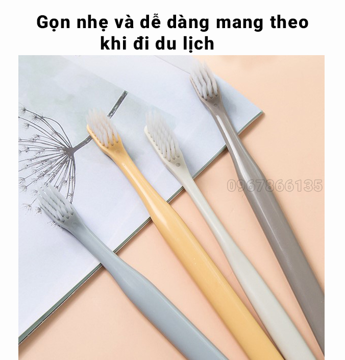 Hộp 4 bàn chải đánh răng lúa mạch đầu chải mềm mại