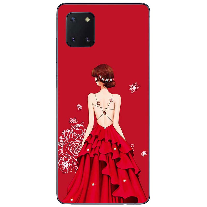 Ốp lưng dành cho Samsung Galaxy Note 10, Note 10 Plus, Note 10 Lite, Note 20, Note 20 Ultra mẫu Cô gái váy đỏ áo dây