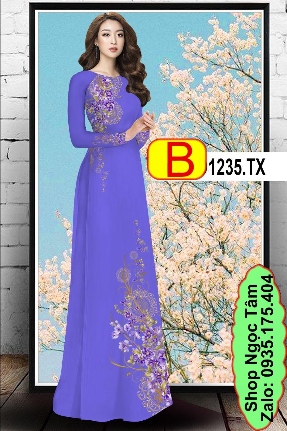 Vải bộ / áo dài in 3d - b 1235