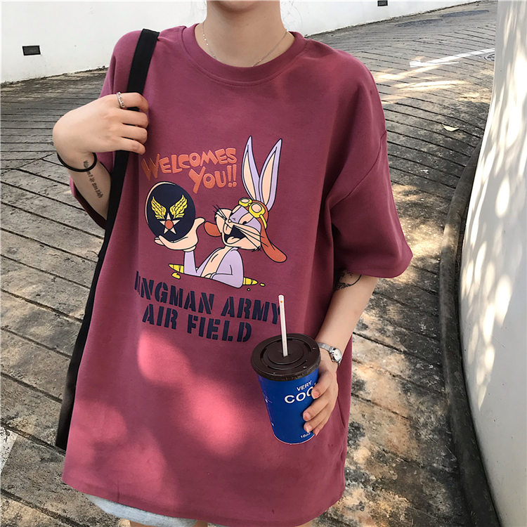Áo Thun Nữ Form Rộng Giấu Quần Rabbit Air